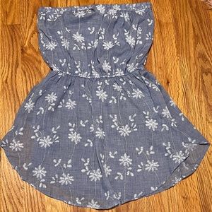 Francesca Blue Floral Short Tube Dress S/M